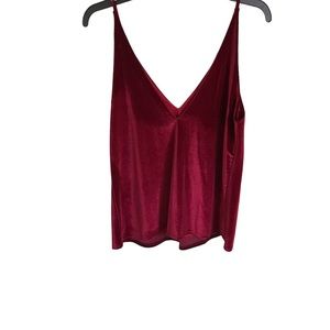 Carmella cami top with the soft feel of velvet. Burgundy/red. MED. Holiday ready